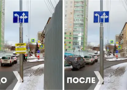 121 кубометр незаконной рекламы убрали с улиц Центрального района Красноярска