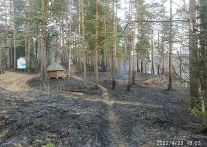 Под Красноярском в экопарке «Манаград» произошел пожар
