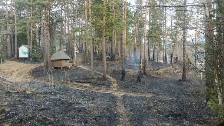 Под Красноярском в экопарке «Манаград» произошел пожар