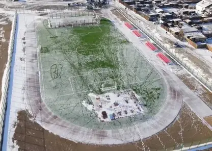 Стадион построили на месте старого футбольного поля в бурятском селе Гусиное озеро