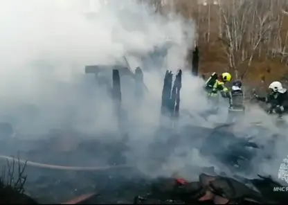 В Красноярске на ул. Елены Стасовой загорелись частный дом и надворная постройка
