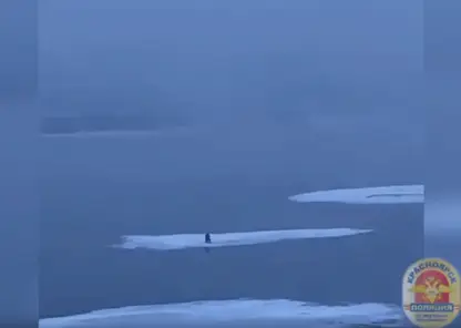 В Красноярске мужчину унесло на оторвавшийся льдине по Енисею