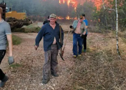 Жители и сотрудники МЧС спасли от огня территорию СНТ в Емельяновского районе
