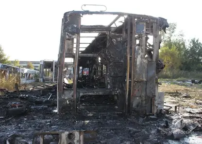 В автобусном парке Железногорска загорелся автобус