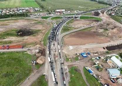 Ограничения ввели на красноярской развязке в Дрокино