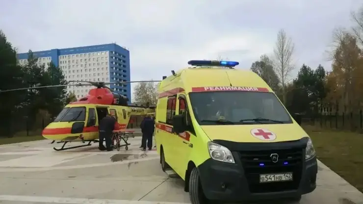 Вертолётную площадку для санавиации открыли в Кузбассе на территории кардиоцентра