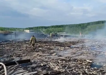 В Уяре загорелось здание склада мясокомбината