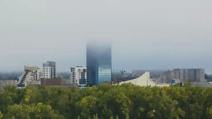 Туман окутал Красноярск