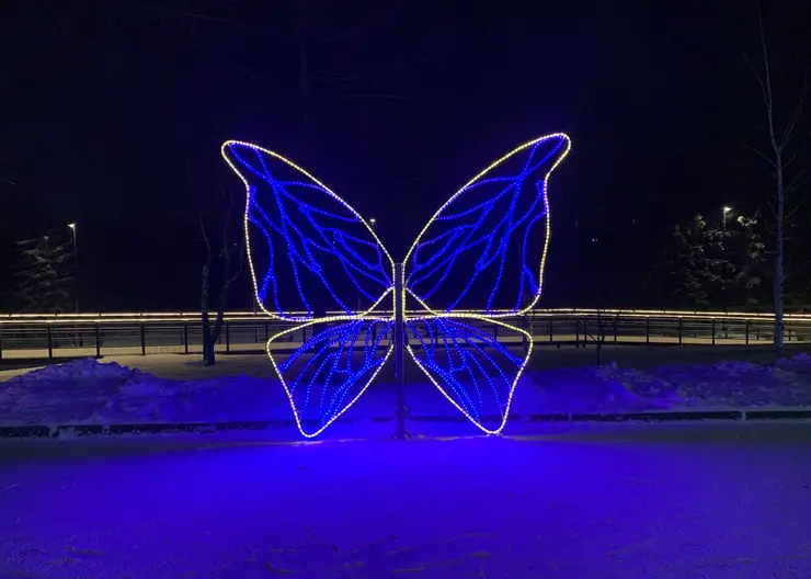В Красноярске на Центральной набережной появился арт-объект в виде бабочки