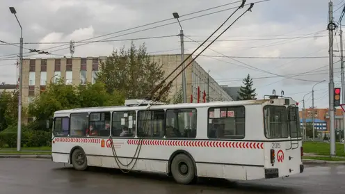 В Красноярске на голову водителя троллейбуса упал люк