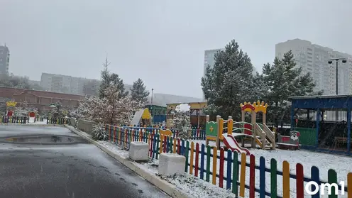 Первый снег выпал в Омске