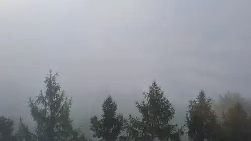 Красноярцы наблюдают густую дымку над городом в первое утро августа