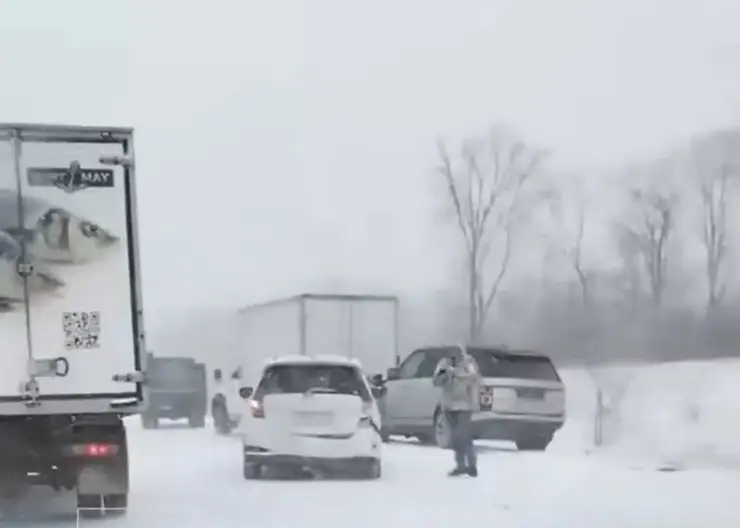 Под Уссурийском в массовом ДТП столкнулись 25 автомобилей