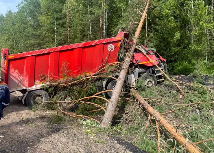 Смертельное ДТП под Дивногорском: водитель грузовика съехал в кювет и погиб