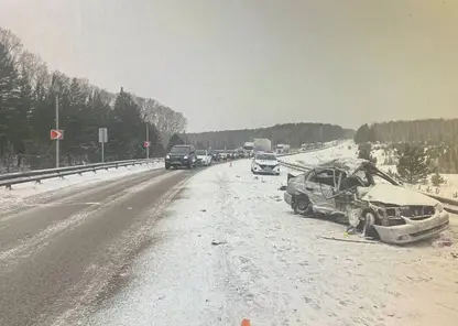 Женщина выехала на встречку и погибла в ДТП в Красноярском крае