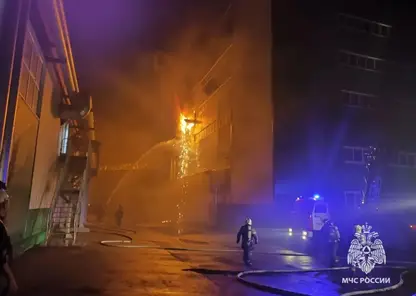 Пожарные сдерживают пламя на огромной площади на заводе в Томске