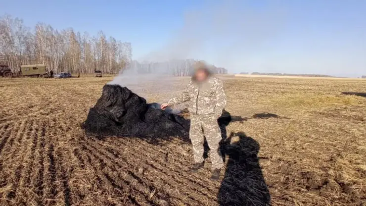 В Абанском районе задержали сжигающего сено мужчину