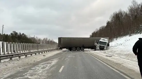 Движение временно ограничили на федеральной трассе в Красноярском крае из-за ДТП с большерузом