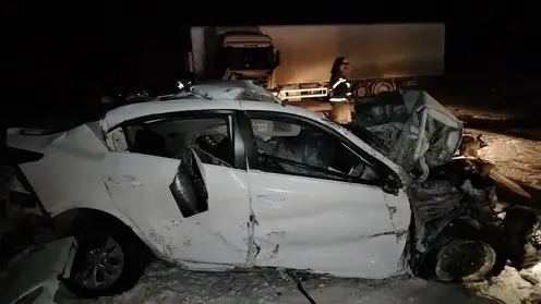 В Красноярском крае в ДТП с фурой погибли водитель легковушки и его пассажирка