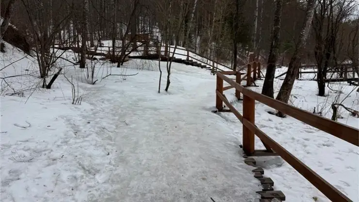 Администрация «Столбов» предупредила туристов о риске травм из-за гололедицы