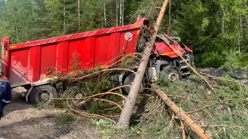 Смертельное ДТП под Дивногорском: водитель грузовика съехал в кювет и погиб
