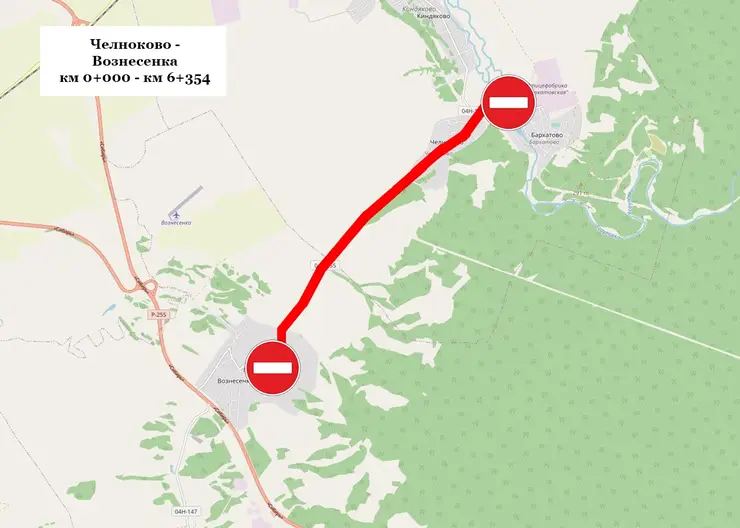 С 24 июня будет перекрыто движение на автодороге Челноково - Вознесенка в Берёзовском районе