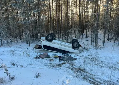 Пожилой водитель не справился с управлением и улетел в кювет в Красноярском крае