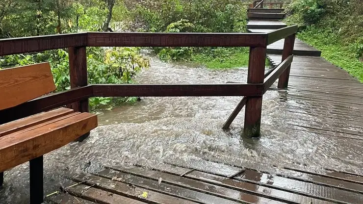 Дорогу размыло на подходе к нацпарку «Красноярские Столбы»