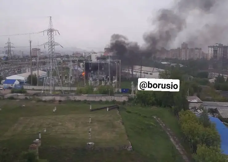 В Красноярске произошел пожар на подстанции на Свободном 