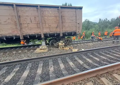 Поезд сошел с рельсов на железной дороге в Иркутской области