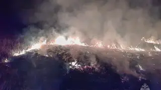 Первый в году крупный пожар сухой травы потушили в Забайкалье Первый в году крупный пожар сухой травы потушили в Забайкалье