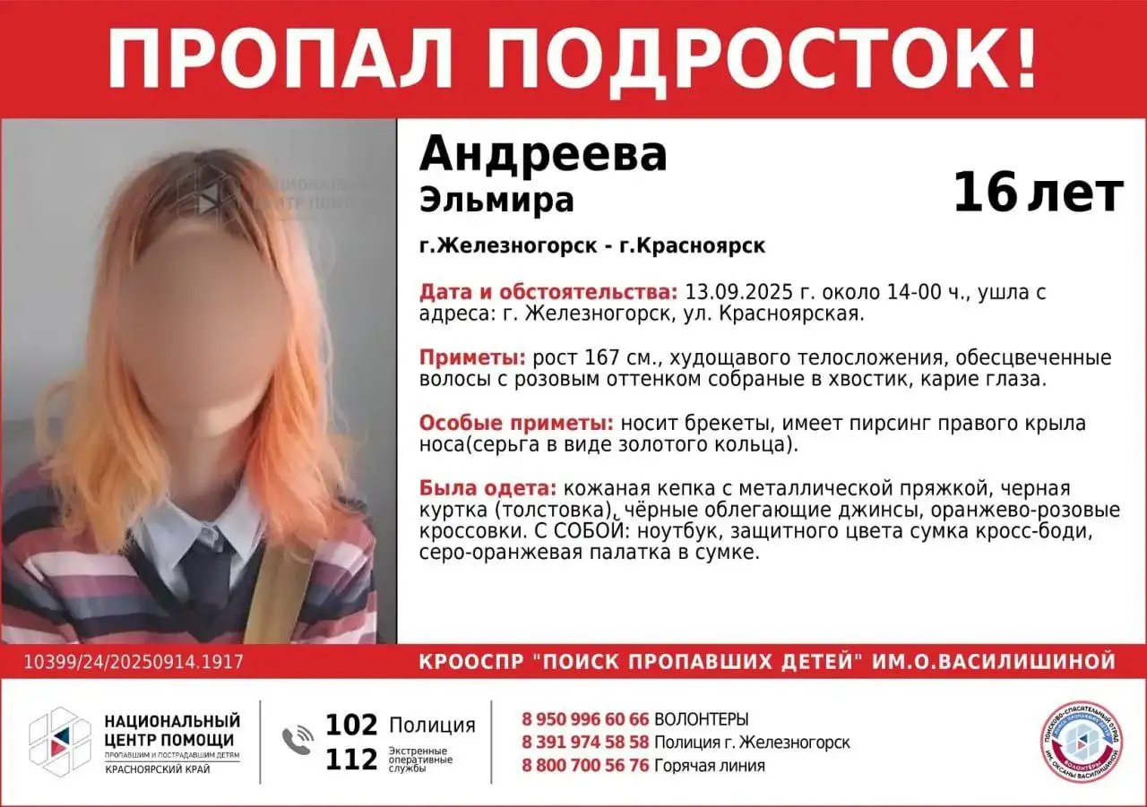 Фото: vk.com/poiskdeteikrasnoyarsk