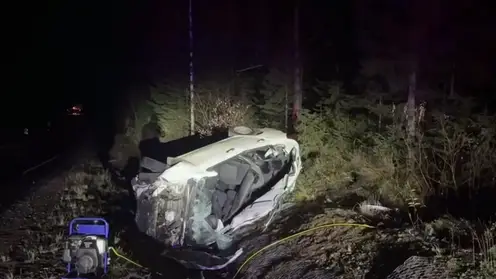 Легковушка слетела в кювет на трассе в Красноярском крае: погиб один человек