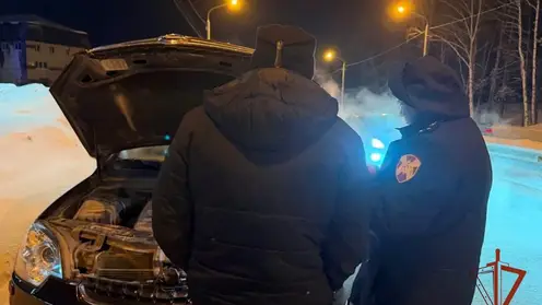 В Томске офицер Росгвардии спас семью, застрявшую в машине при −33 °C