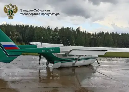 В Красноярском крае у самолета при посадке сложилось шасси