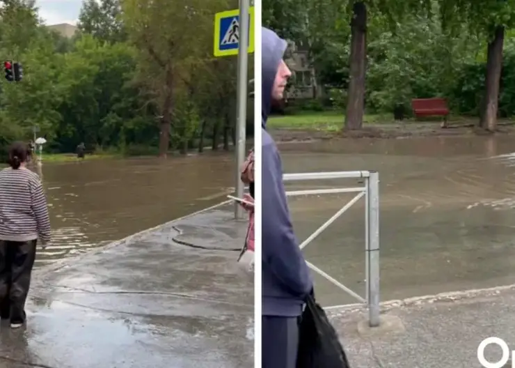 Ливень в Академгородке Новосибирска изменил маршруты автобусов из-за наводнения