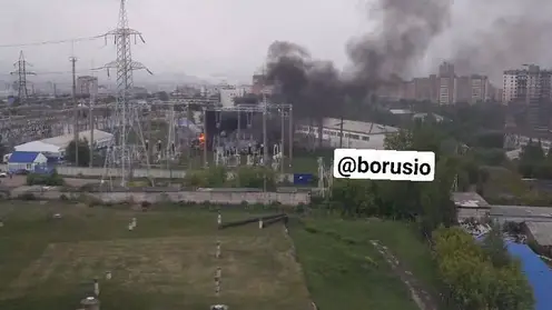 В Красноярске произошел пожар на подстанции на Свободном 