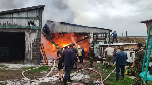 Спасатели локализовали пожар на площади около 250 квадратных метров в Назаровском районе