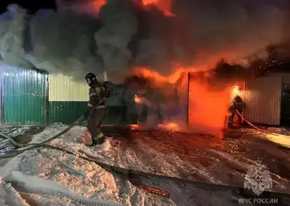 Пожарные спасли двух человек при возгорании здания в Красноярском крае