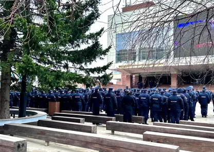 Сотни полицейских выстроились на площади у БКЗ и показывали свои авто. Зачем?