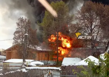 На складе под Новосибирском произошел крупный пожар