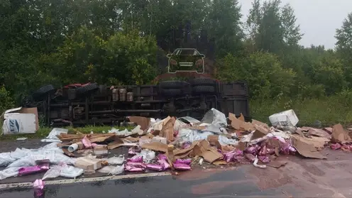 Два грузовика столкнулись на трассе Красноярск-Канск. Один водитель погиб