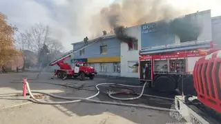 Крупный пожар произошёл в Назарове Крупный пожар произошёл в Назарове