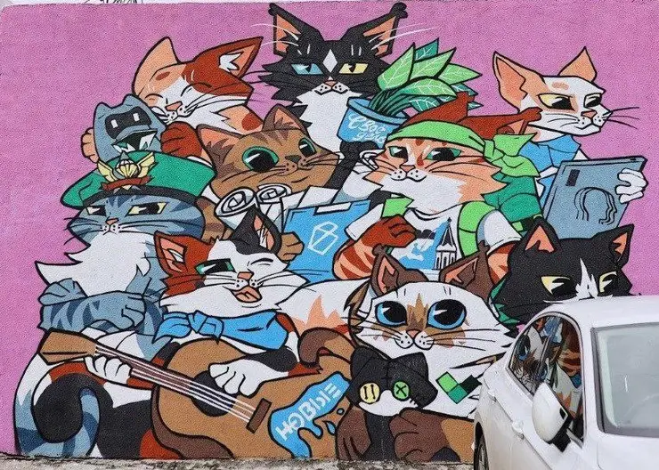 В Красноярске на улице Металлургов появилась стая котиков