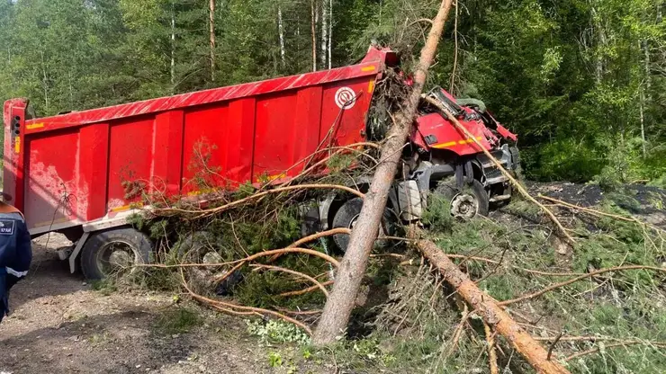 Смертельное ДТП под Дивногорском: водитель грузовика съехал в кювет и погиб
