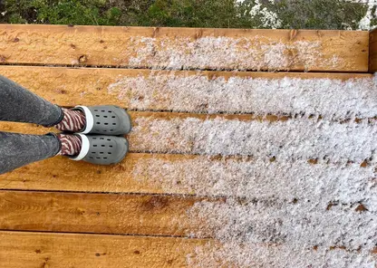 Зима вернулась. Под Красноярском выпал снег