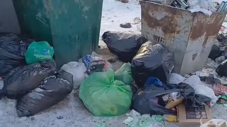 «Живем как на полигоне»: красноярцы пожаловались на переполненные мусорные баки у своих домов