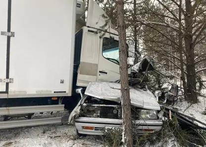 Один человек погиб при столкновении Nissan с грузовиком в Емельяновском районе