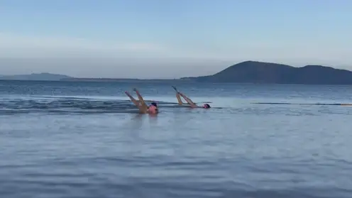 Эстафетный заплыв на открытой воде прошёл на Красноярском водохранилище