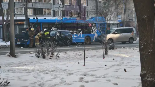 Двум пассажирам и водителю потребовалась помощь после ДТП с автобусами на Павлова в Красноярске